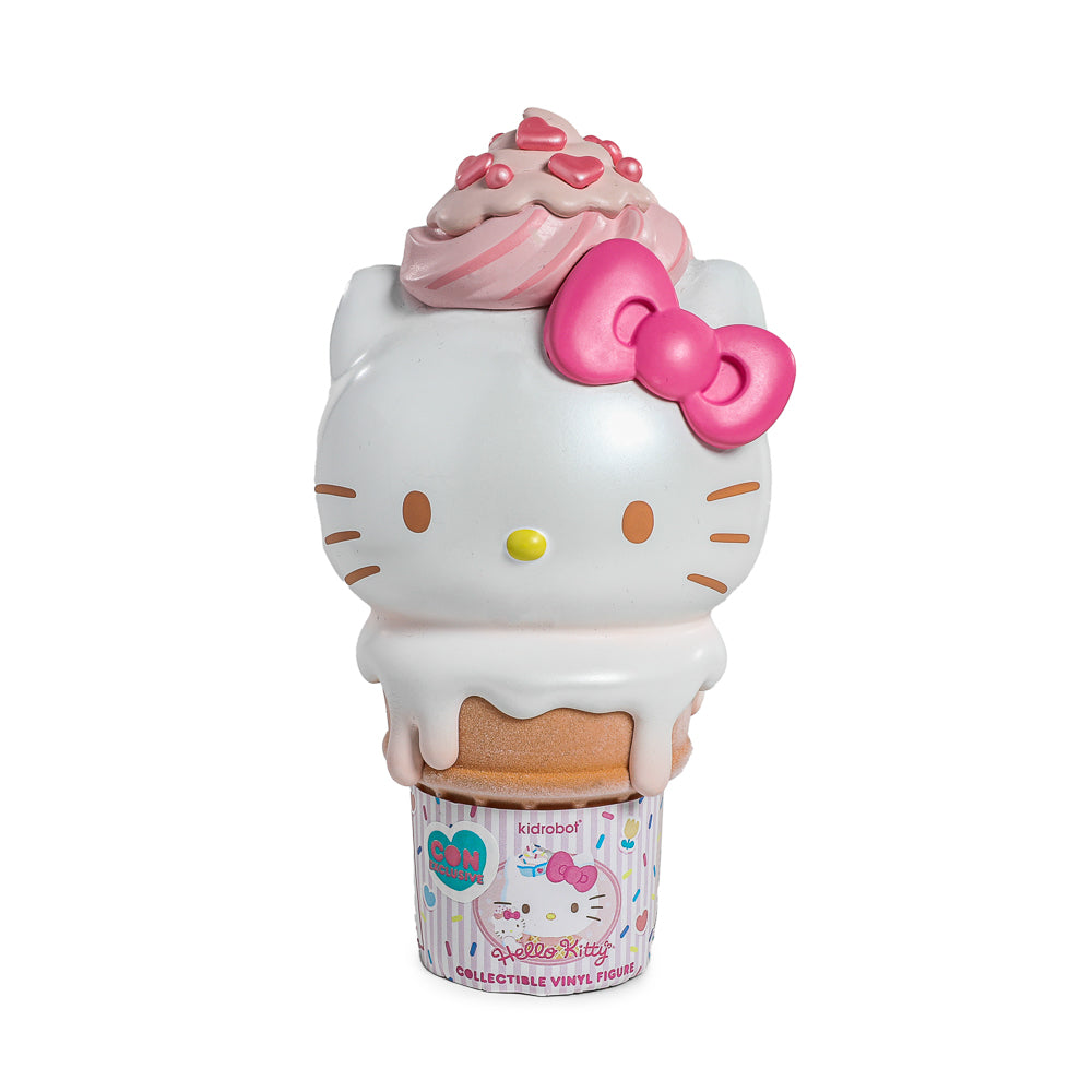 2025 CON EXCLUSIVE: Hello Kitty® Ice Cream Cone 6” Vinyl Art Figure – Pearlescent Vanilla with Strawberry Edition (Limited Edition of 500) - Kidrobot