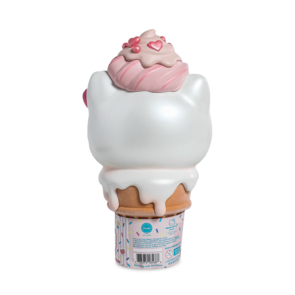2025 CON EXCLUSIVE: Hello Kitty® Ice Cream Cone 6” Vinyl Art Figure – Pearlescent Vanilla with Strawberry Edition (Limited Edition of 500) - Kidrobot