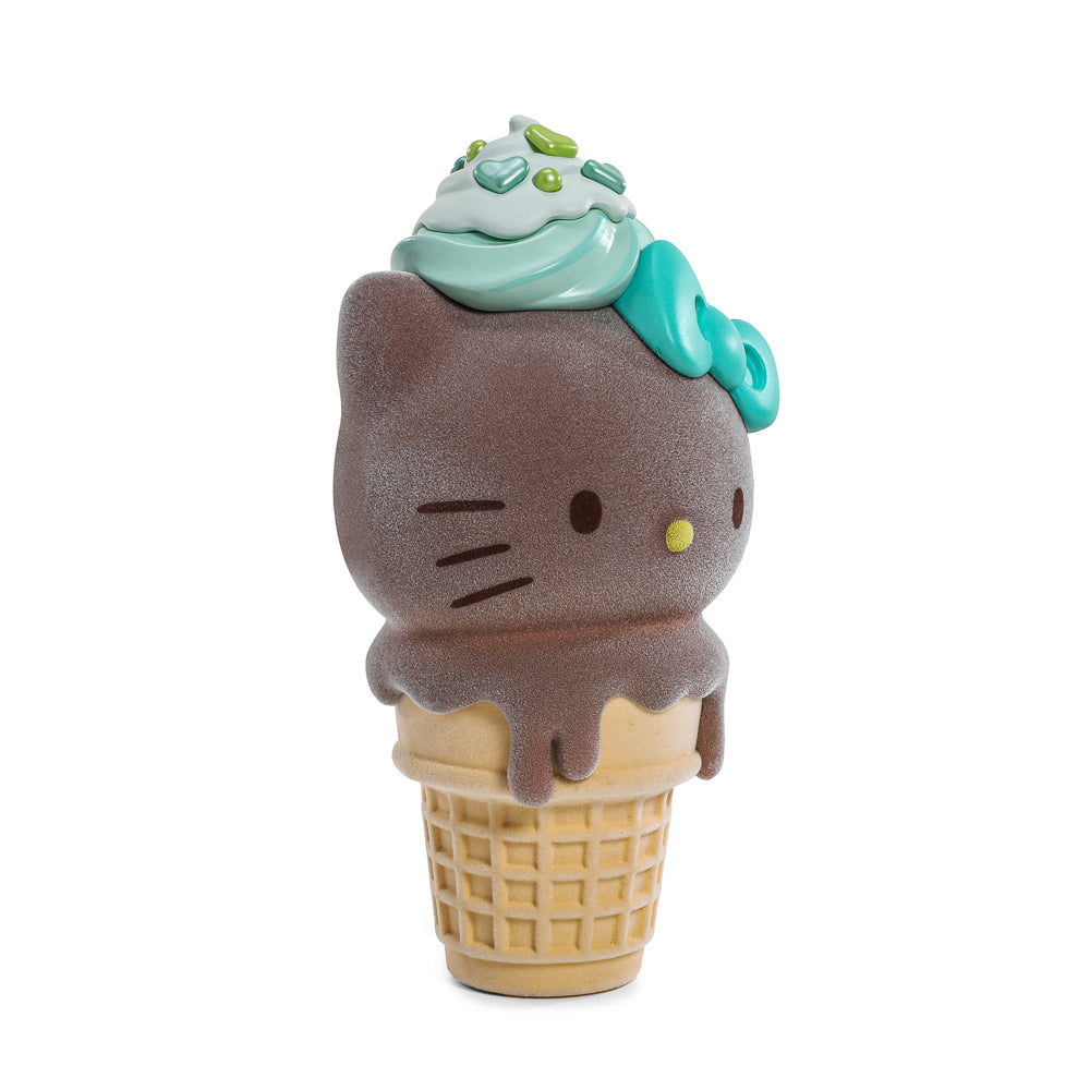 2025 CON EXCLUSIVE: Hello Kitty® Ice Cream Cone 6” Vinyl Art Figure – Flocked Chocolate with Mint Edition (Limited Edition of 500) - Kidrobot