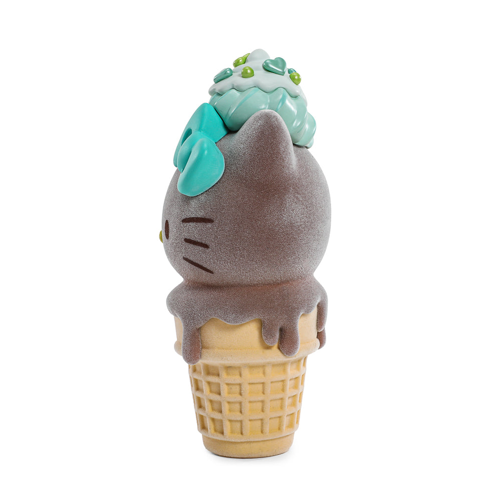 2025 CON EXCLUSIVE: Hello Kitty® Ice Cream Cone 6” Vinyl Art Figure – Flocked Chocolate with Mint Edition (Limited Edition of 500) - Kidrobot