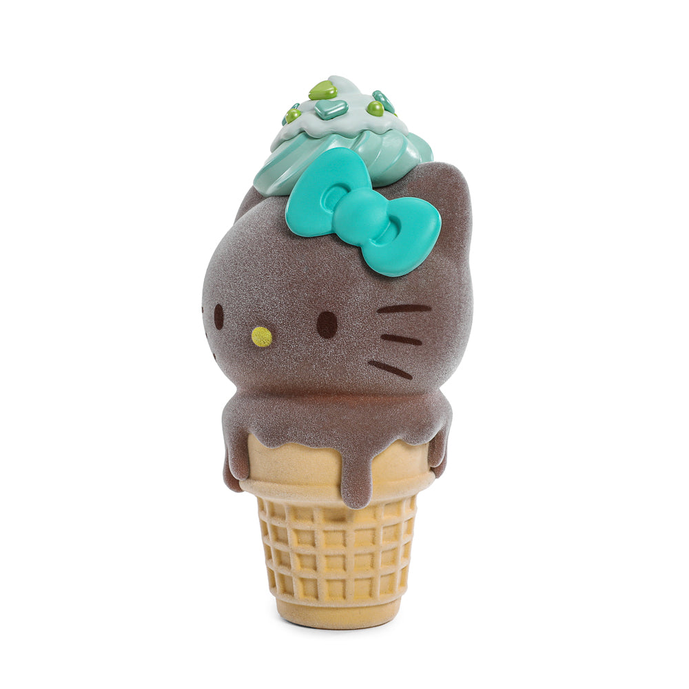 2025 CON EXCLUSIVE: Hello Kitty® Ice Cream Cone 6” Vinyl Art Figure – Flocked Chocolate with Mint Edition (Limited Edition of 500) - Kidrobot