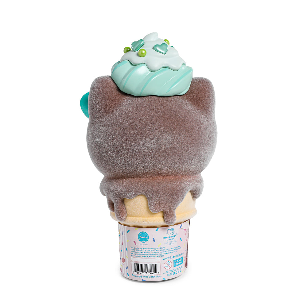 2025 CON EXCLUSIVE: Hello Kitty® Ice Cream Cone 6” Vinyl Art Figure – Flocked Chocolate with Mint Edition (Limited Edition of 500) - Kidrobot