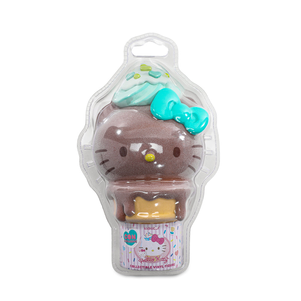 2025 CON EXCLUSIVE: Hello Kitty® Ice Cream Cone 6” Vinyl Art Figure – Flocked Chocolate with Mint Edition (Limited Edition of 500) - Kidrobot