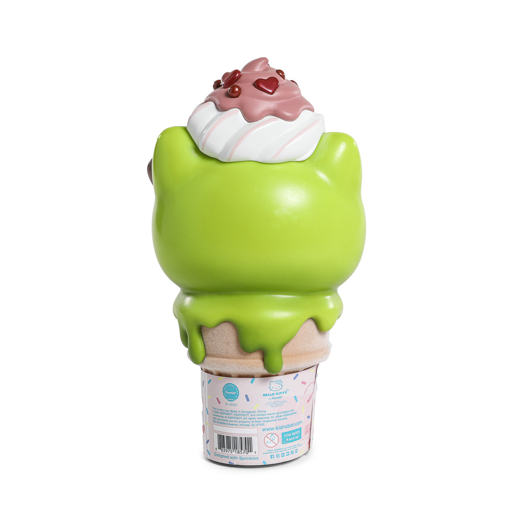 2025 CON EXCLUSIVE: Hello Kitty® Ice Cream Cone 6” Vinyl Art Figure – Glow-in-the-Dark Matcha with Chocolate Edition (Limited Edition of 500) - Kidrobot