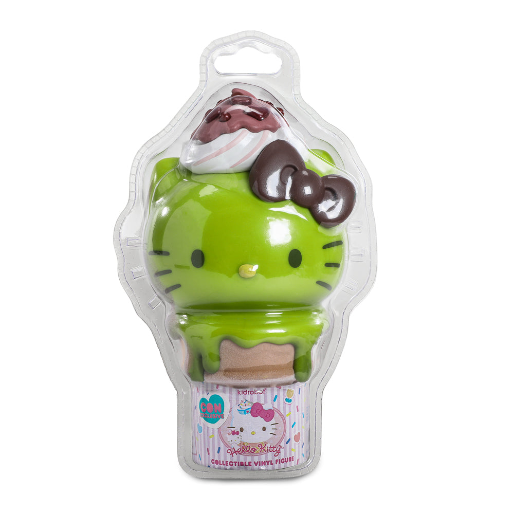 2025 CON EXCLUSIVE: Hello Kitty® Ice Cream Cone 6” Vinyl Art Figure – Glow-in-the-Dark Matcha with Chocolate Edition (Limited Edition of 500) - Kidrobot