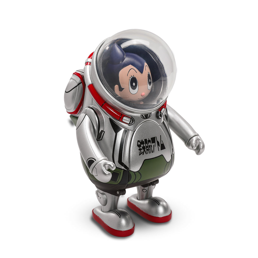 The Little Astronaut Astro Boy Figure by AX2 - Silver Edition with LED Effects - Kidrobot - Angle View