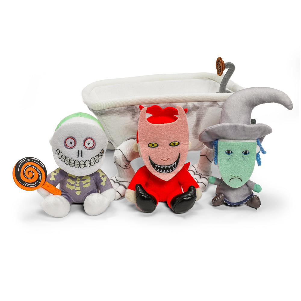 The Nightmare Before Christmas Lock, Shock & Barrel in Bathtub 9” Interactive Plush (PRE-ORDER) - Kidrobot