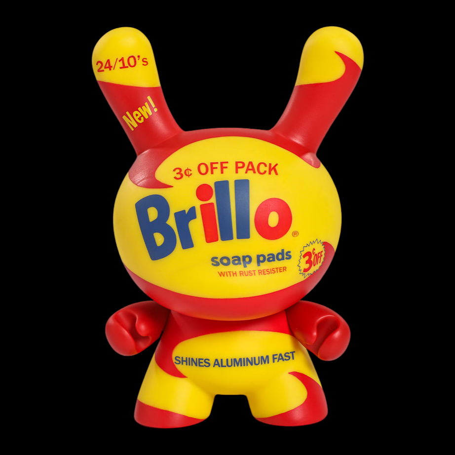 Andy Warhol 8" Masterpiece Vinyl Yellow Brillo Box Dunny - Limited Edition of 300 - Kidrobot - Shop Collectible Art Toys and Plush at Kidrobot.com