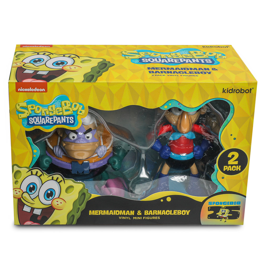 SpongeBob SquarePants - Mermaidman & Barnacleboy Vinyl Mini Figure 2-Pack - Kidrobot