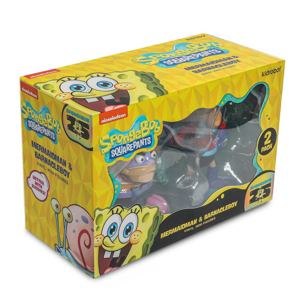 SpongeBob SquarePants - Mermaidman & Barnacleboy Vinyl Mini Figure 2-Pack - Kidrobot