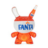 Kidrobot and Coca-Cola Fanta Orange 3-inch resin Dunny art figures displayed in a 4-pack, featuring vibrant orange cartoon-style designs.