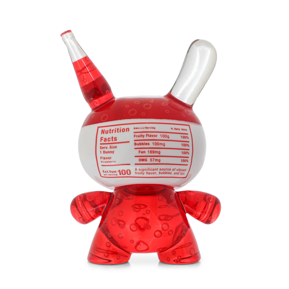 Set of four Kidrobot Coca-Cola Fanta resin Dunny art figures, 3-inch collectible toy figures with colorful designs.