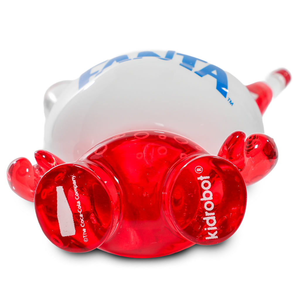 Set of four Kidrobot Fanta® 3-inch resin Dunny art figures featuring colorful Coca-Cola-themed designs.