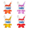Set of four Kidrobot Fanta 3-inch resin Dunny art figures featuring colorful Coca-Cola-themed designs.