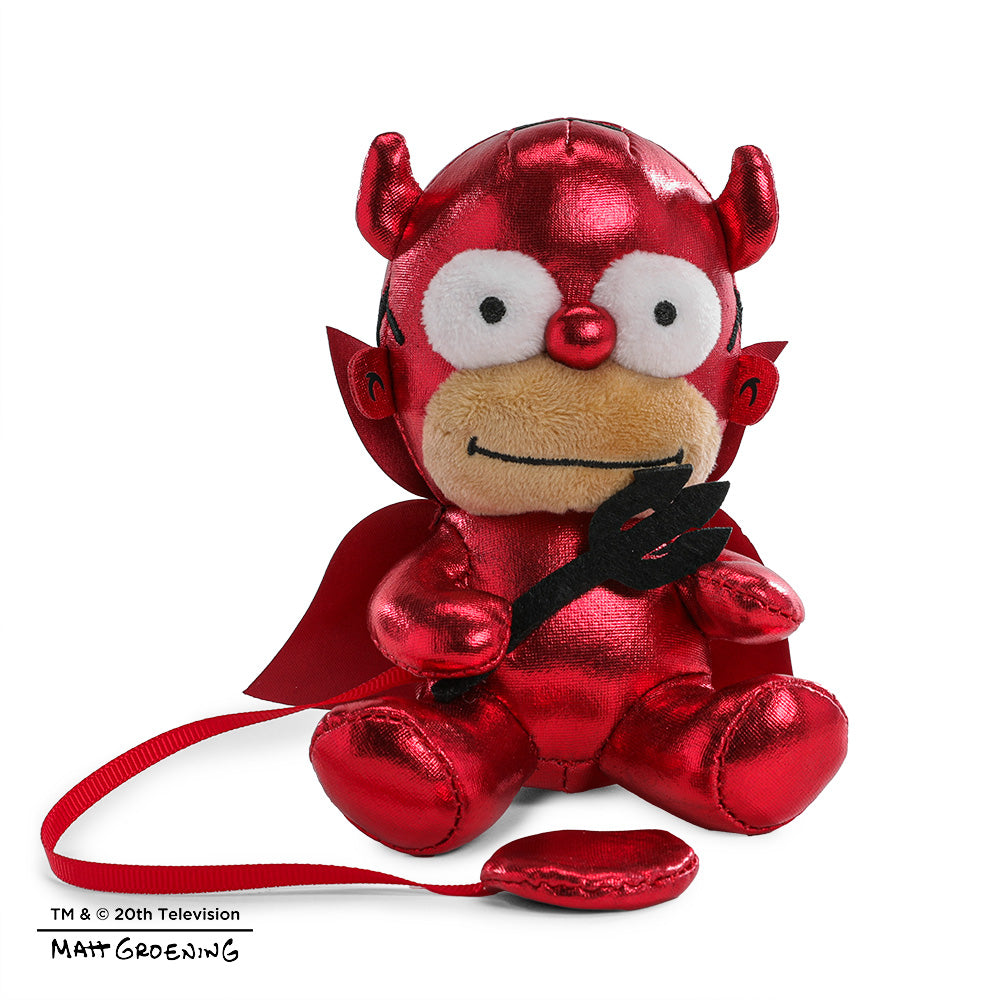 Devil Homer Simpson plush shoulder toy from The Simpsons Phunny collection, featuring Homer with devil horns and a mischievous expression.