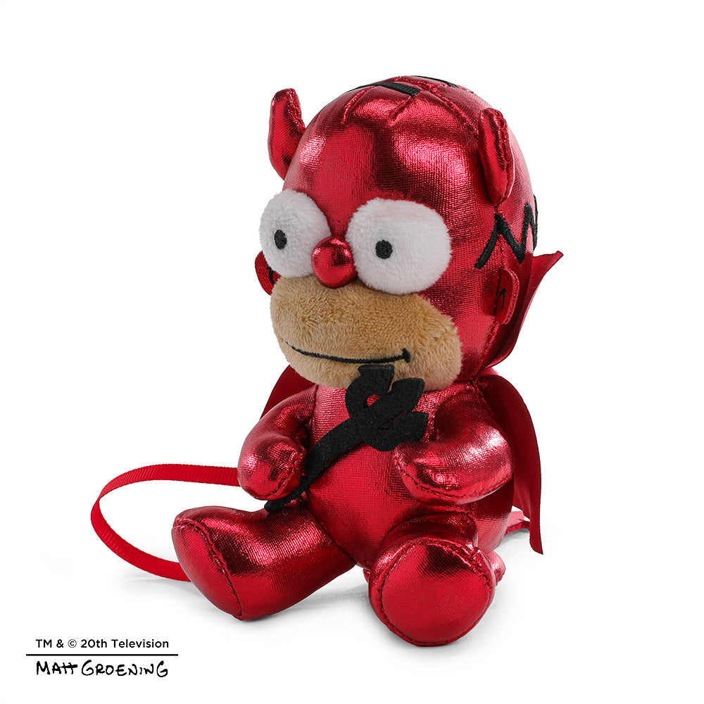 The Simpsons Homer Devil plush shoulder Phunny toy featuring Homer Simpson dressed as a devil, soft collectible plush from The Simpsons.