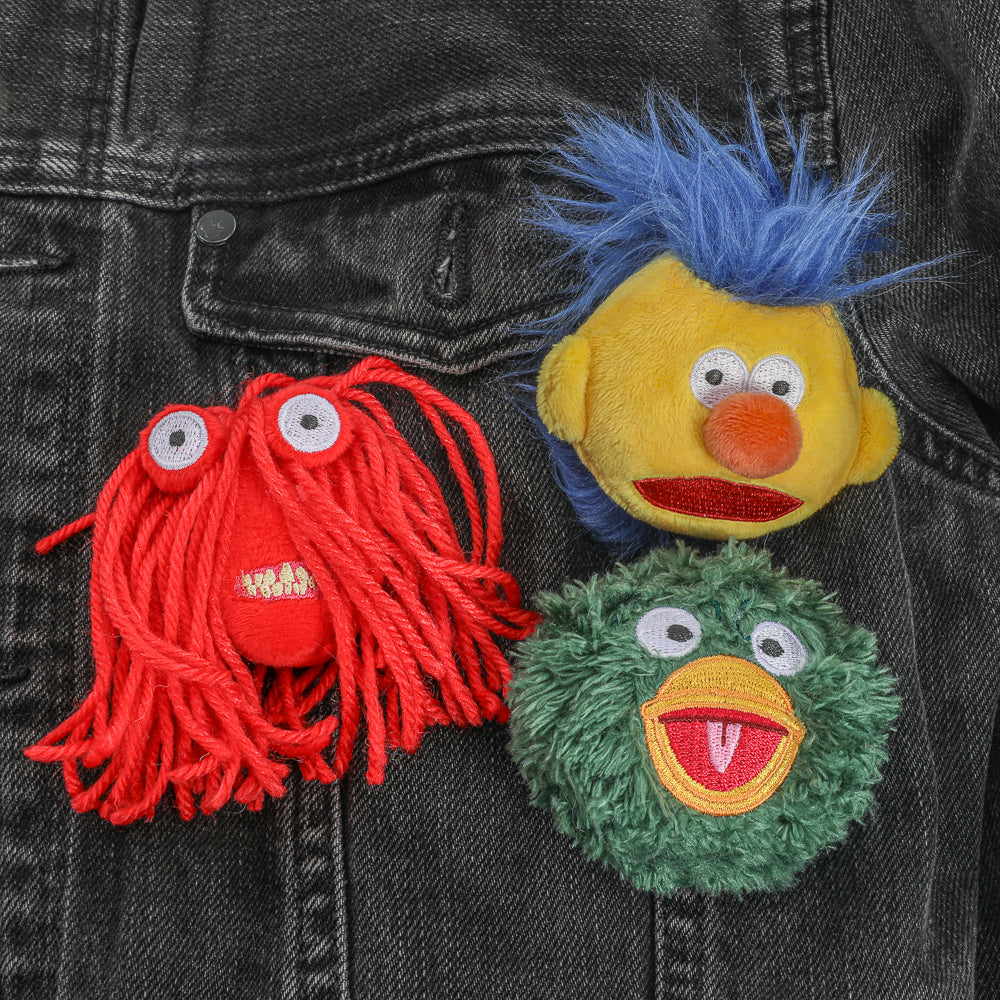 Don't Hug Me I'm Scared - Green Duck, Red Guy & Yellow Guy Plush Pins 3-Pack - Kidrobot