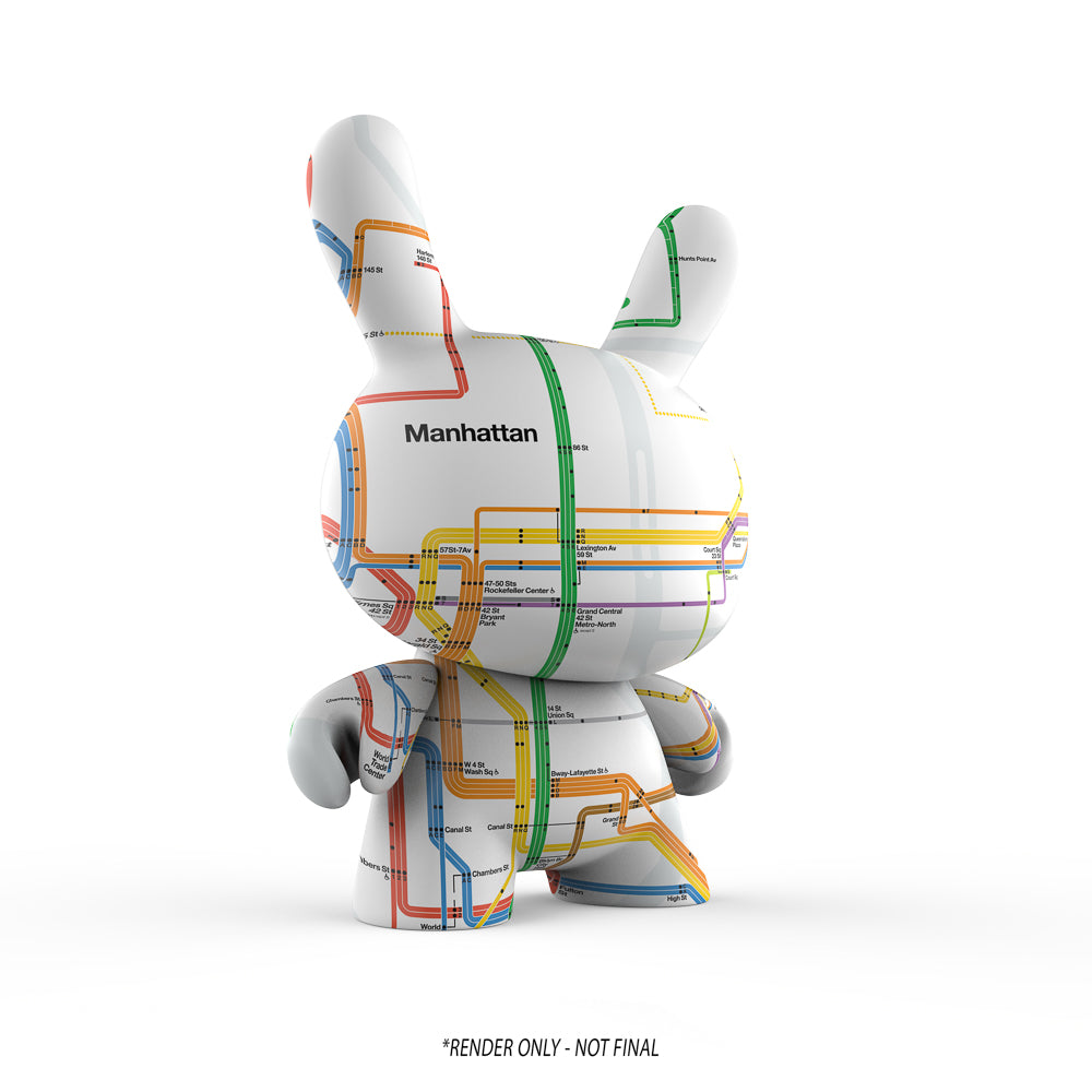 Metropolitan Transportation Authority x Kidrobot - MTA New York City Subway Map Dunny 8" Vinyl Art Figure - Kidrobot