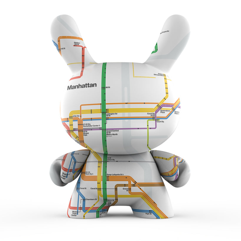 Metropolitan Transportation Authority x Kidrobot - MTA New York City Subway Map Dunny 8" Vinyl Art Figure (PRE-ORDER) - Kidrobot - Shop Collectible Art Toys and Plush at Kidrobot.com