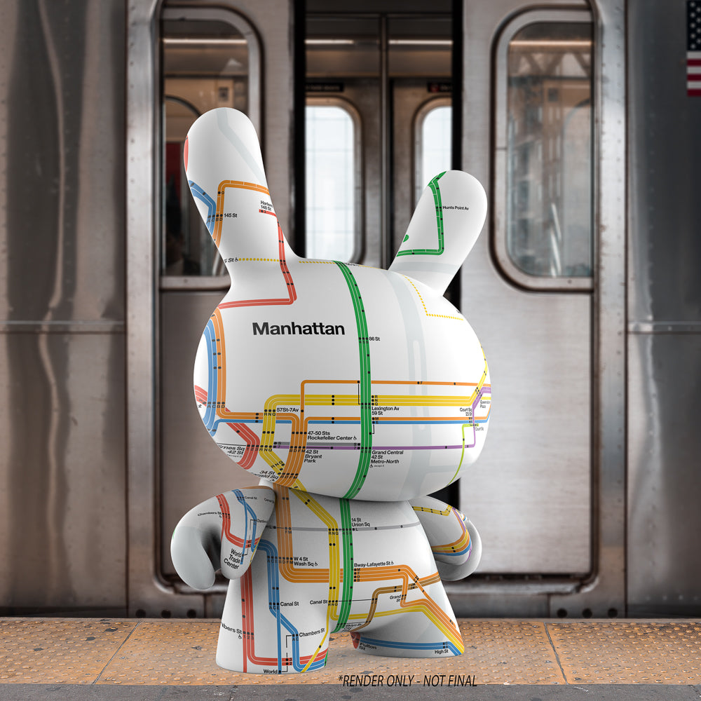 Metropolitan Transportation Authority x Kidrobot - MTA New York City Subway Map Dunny 8" Vinyl Art Figure - Kidrobot