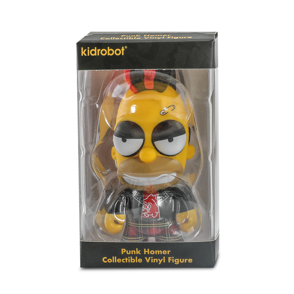 The Simpsons - Donut Riot Punk Homer 3" Vinyl Mini Figure - Crimson Glaze Edition (Limited Edition of 500) - Kidrobot.com Exclusive