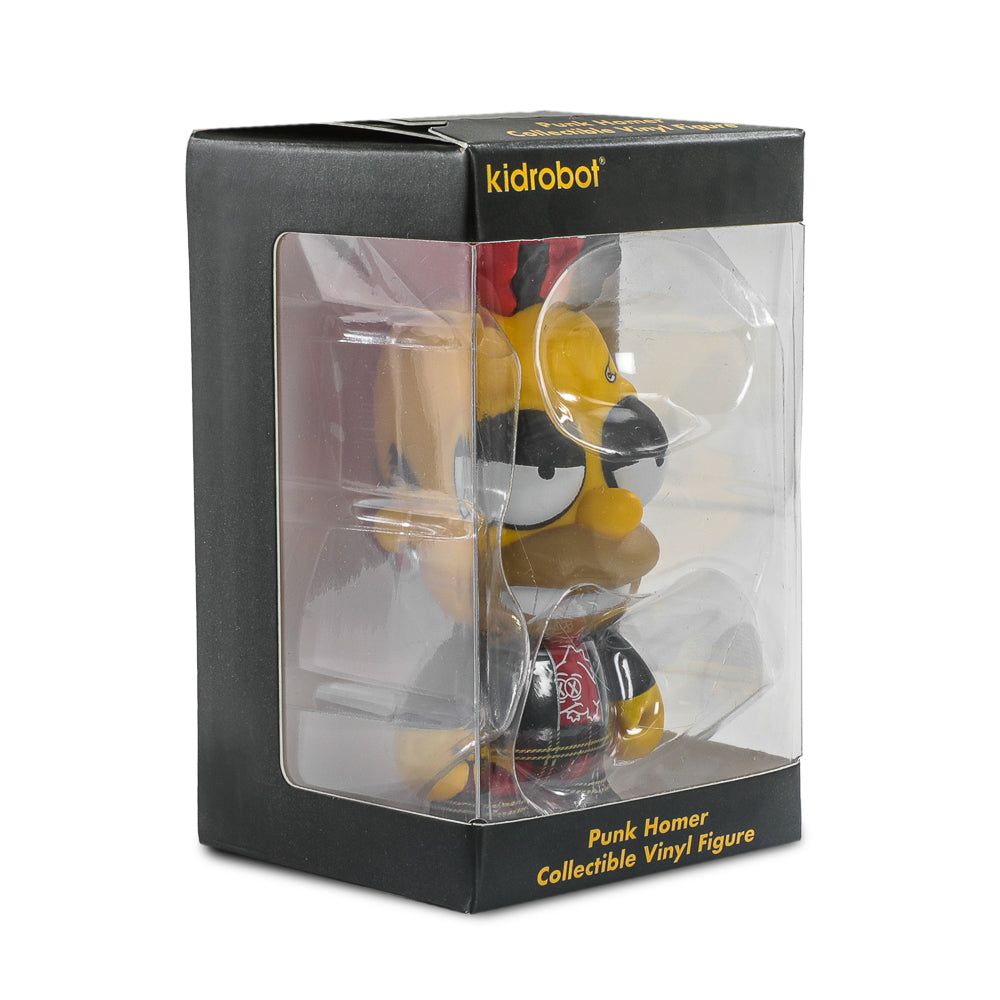 The Simpsons - Donut Riot Punk Homer 3" Vinyl Mini Figure - Crimson Glaze Edition (Limited Edition of 500) - Kidrobot.com Exclusive