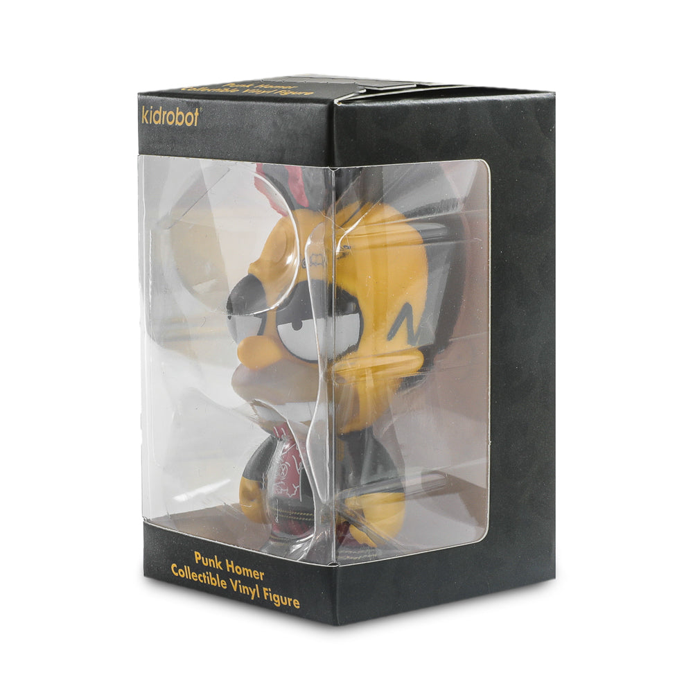 The Simpsons - Donut Riot Punk Homer 3" Vinyl Mini Figure - Crimson Glaze Edition (Limited Edition of 500) - Kidrobot.com Exclusive