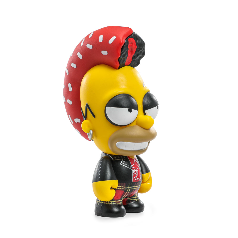 The Simpsons - Donut Riot Punk Homer 3" Vinyl Mini Figure - Crimson Glaze Edition (Limited Edition of 500) - Kidrobot.com Exclusive