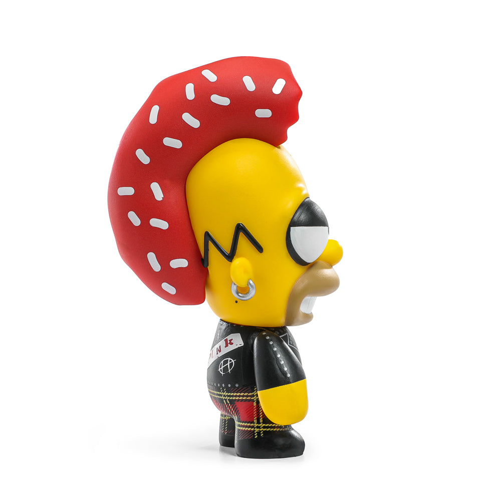The Simpsons - Donut Riot Punk Homer 3" Vinyl Mini Figure - Crimson Glaze Edition (Limited Edition of 500) - Kidrobot.com Exclusive
