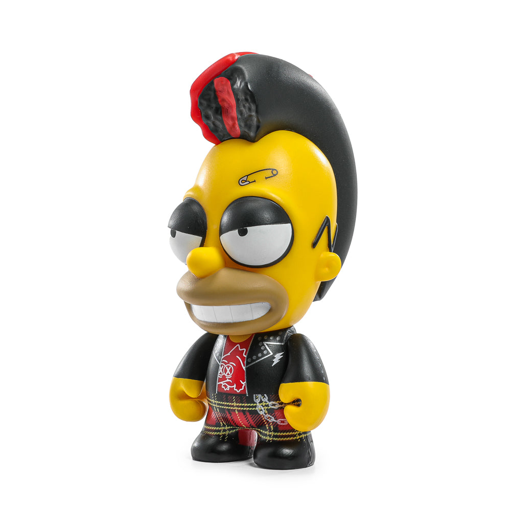 The Simpsons - Donut Riot Punk Homer 3" Vinyl Mini Figure - Crimson Glaze Edition (Limited Edition of 500) - Kidrobot.com Exclusive