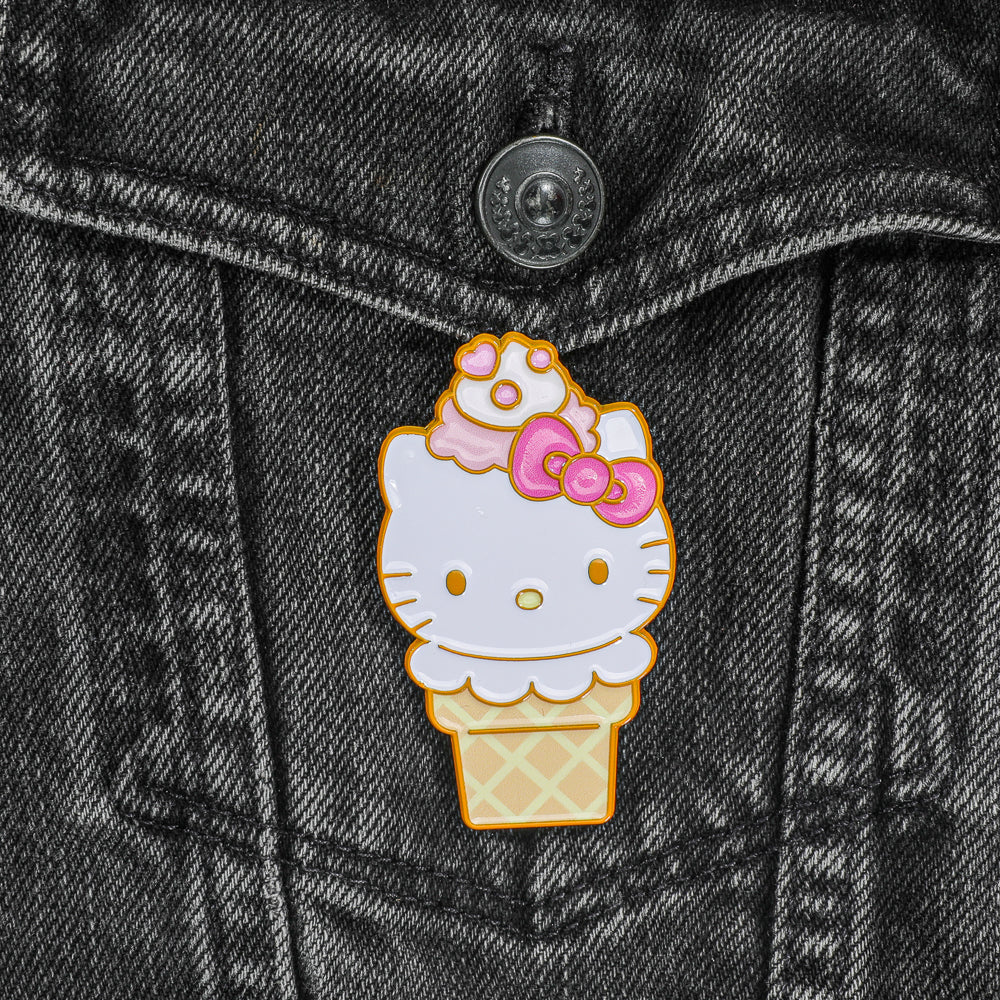 2025 CON EXCLUSIVE: Hello Kitty® Ice Cream Cone Pin - Vanilla with Strawberry Edition (Limited Edition of 300) - Kidrobot