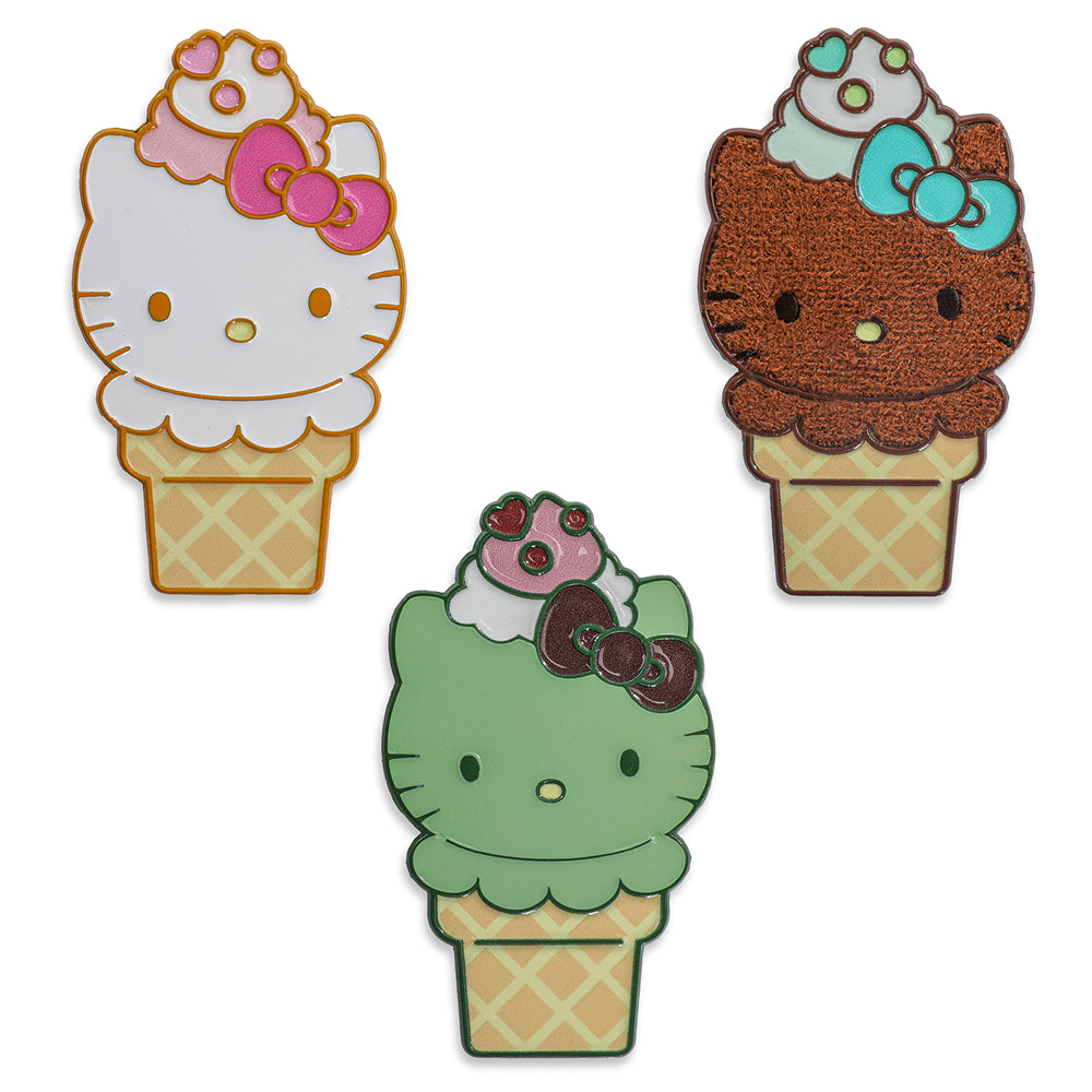 2025 CON EXCLUSIVE: Hello Kitty® Ice Cream Cone Pin - Bundle of 3 Pins (Limited Edition of 300) - Kidrobot