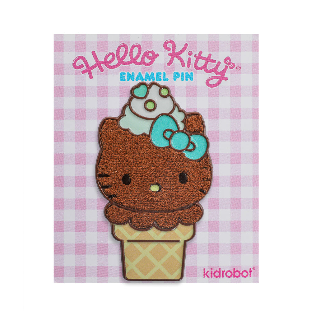 2025 CON EXCLUSIVE: Hello Kitty® Ice Cream Cone Pin - Flocked Chocolate with Mint Edition (Limited Edition of 300) - Kidrobot