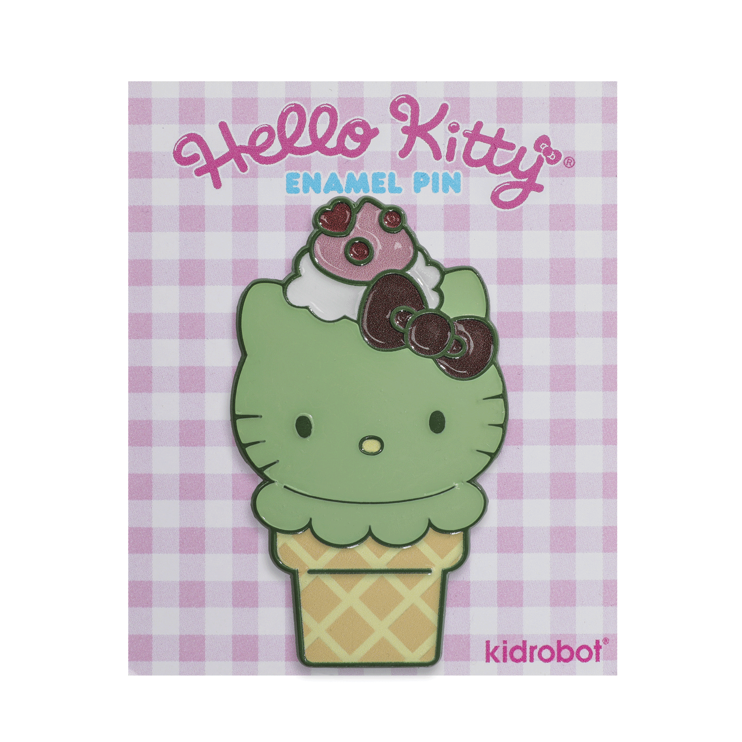 2025 CON EXCLUSIVE: Hello Kitty® Ice Cream Pin - Glow-in-the-Dark Matcha with Chocolate Edition (Limited Edition of 300) - Kidrobot