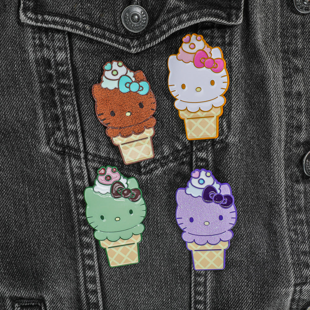 2025 CON EXCLUSIVE: Hello Kitty® Ice Cream Pin - Glow-in-the-Dark Matcha with Chocolate Edition (Limited Edition of 300) - Kidrobot
