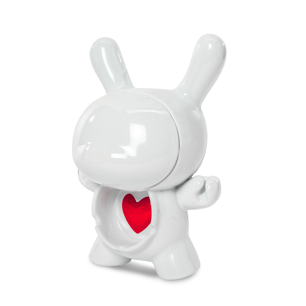 ANGLED OVERHEAD VIEW - L.I.E. (LOVE ISN’T EASY) Dunny Ceramic Ashtray: PURE Edition - Kidrobot