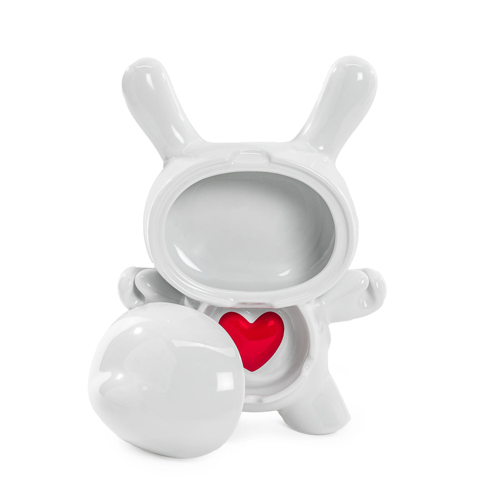 OVERHEAD VIEW WITH COVER OFF - L.I.E. (LOVE ISN’T EASY) Dunny Ceramic Ashtray: PURE Edition - Kidrobot