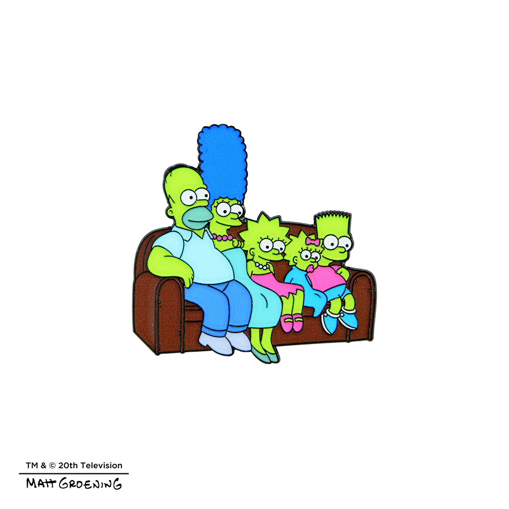 The Simpsons Couch Gag enamel pin featuring a colorful design from the collectible series, pre-order available.