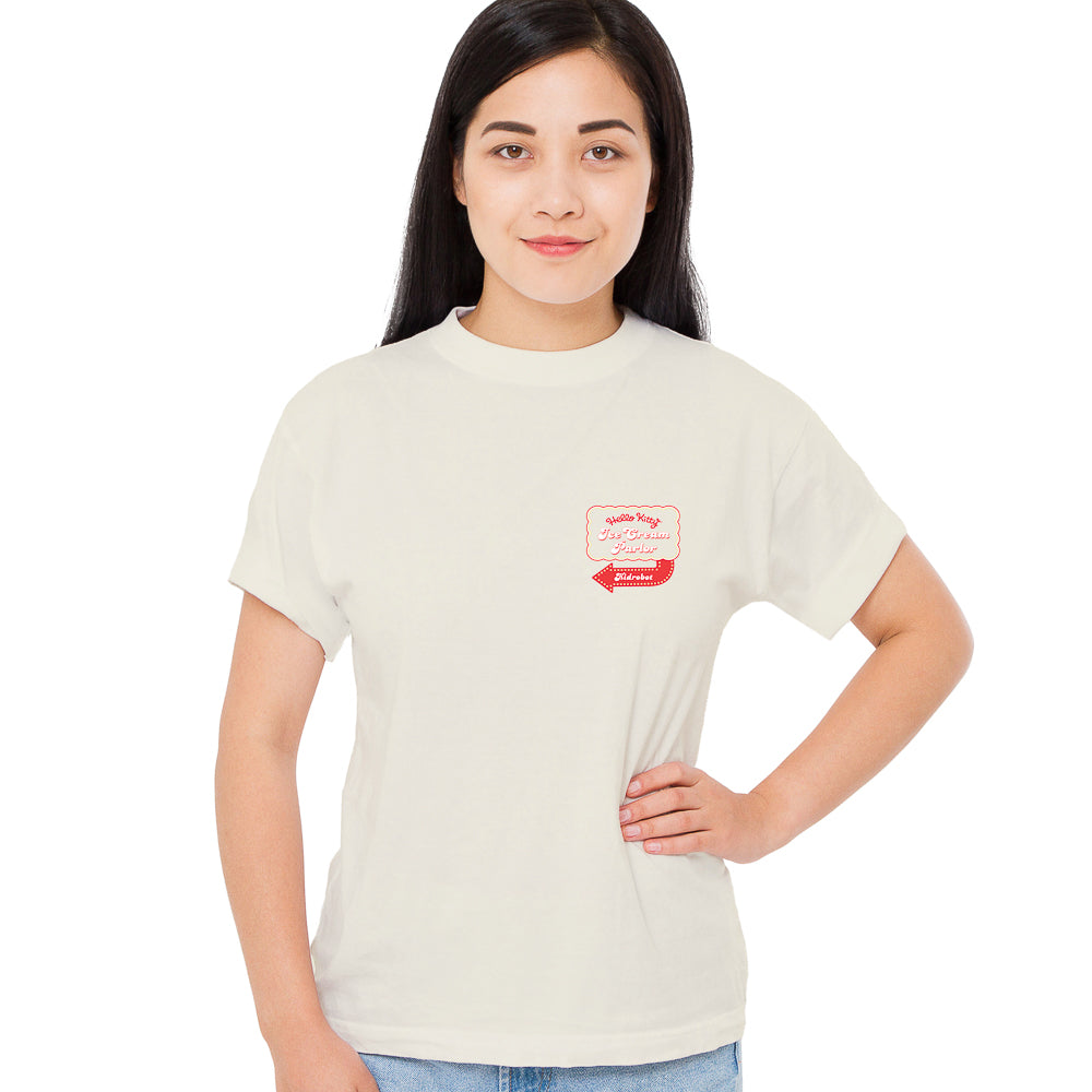 2025 CON EXCLUSIVE: Hello Kitty® Ice Cream Parlor T-Shirt (Limited Edition of 150) (PRE-ORDER) - Kidrobot - Shop Collectible Art Toys and Plush at Kidrobot.com