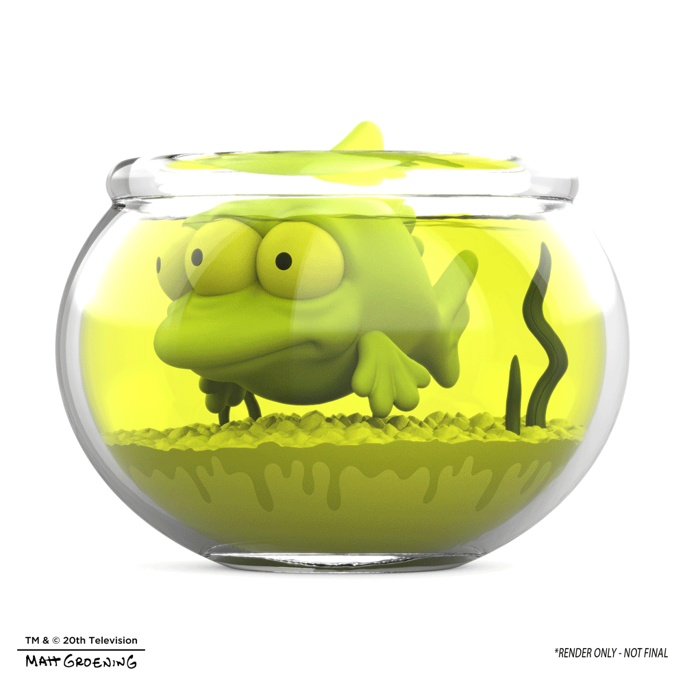 The Simpsons - Blinky in Fish Bowl 5.5” Glow-in-the-Dark Vinyl Art Figure (Radioactive Edition) - Kidrobot.com Exclusive