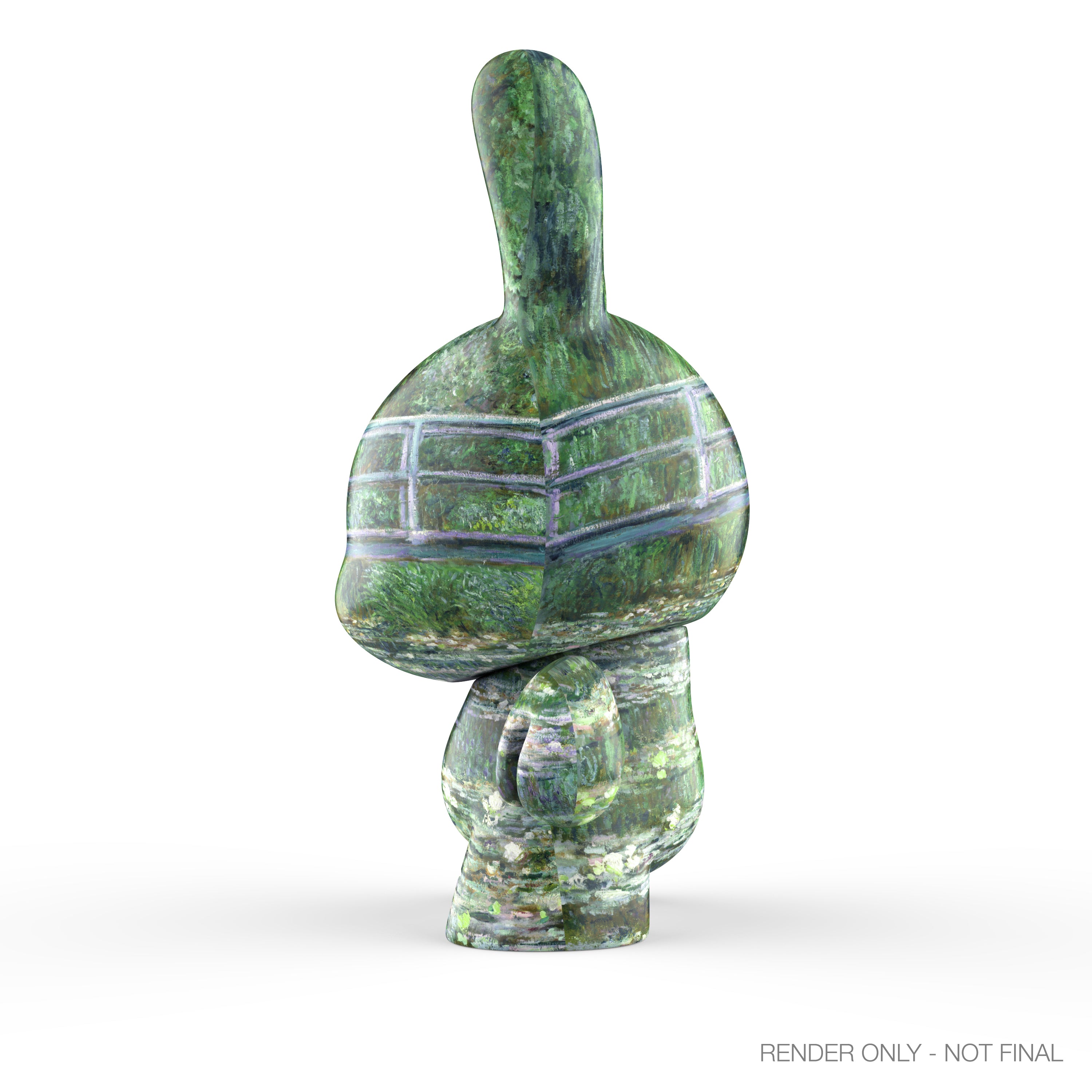 3-inch vinyl Dunny by The Met featuring Monet's Water Lilies artwork, showcasing a detailed art piece with vibrant colors.