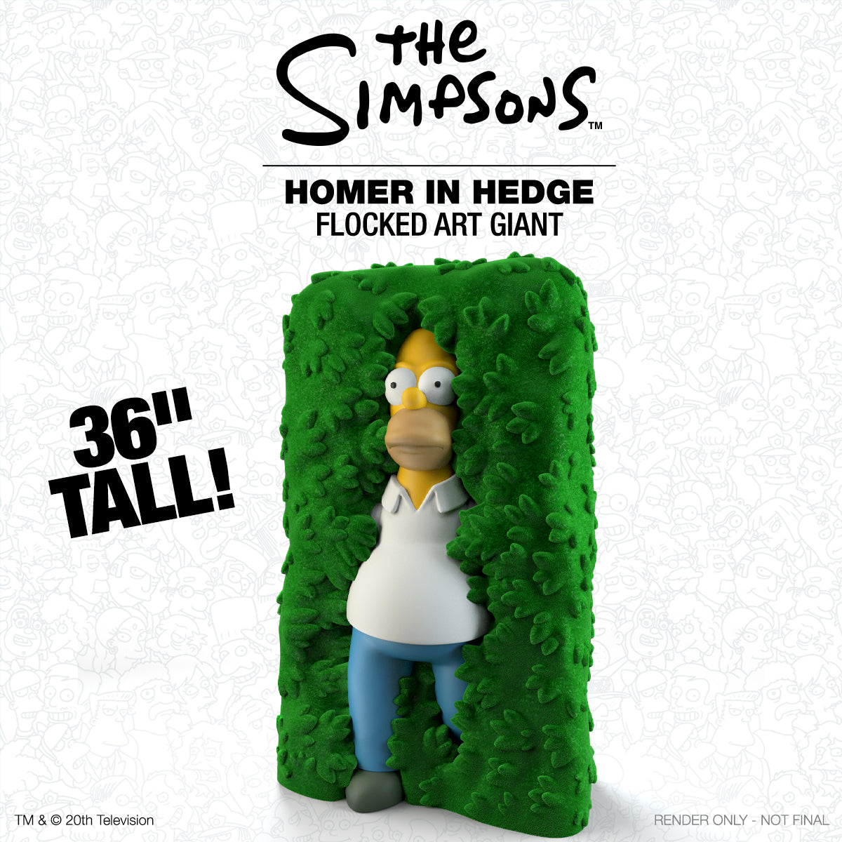 The Simpsons - Homer in Hedge 36" Flocked Art Giant - Kidrobot