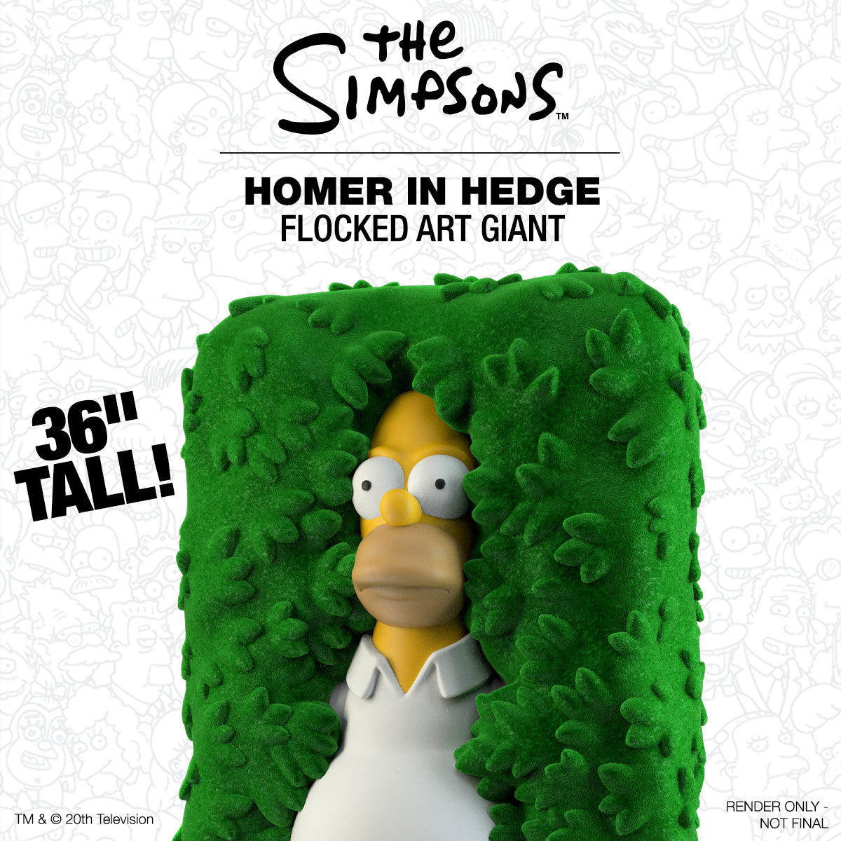 The Simpsons - Homer in Hedge 36" Flocked Art Giant - Kidrobot