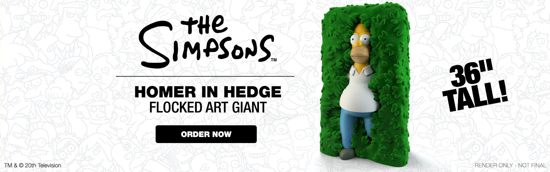 The Simpsons - Homer in Hedge 36" Flocked Art Giant - Kidrobot