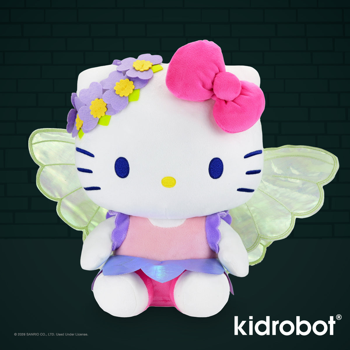 Hello Kitty Forest Fairy large plush by Sanrio featuring a cute fairy costume and soft plush fabric.