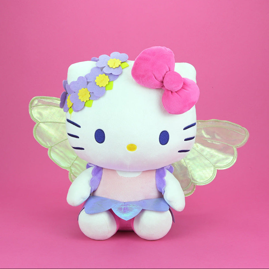 Hello Kitty Forest Fairy large plush by Sanrio featuring a soft, colorful plush toy with fairy wings and a whimsical forest theme.