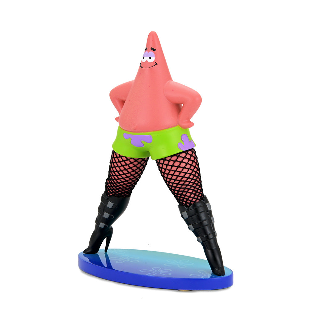 Limited edition SpongeBob SquarePants Patrick Star resin art figure in fishnets, 6-inch collectible with vibrant details.