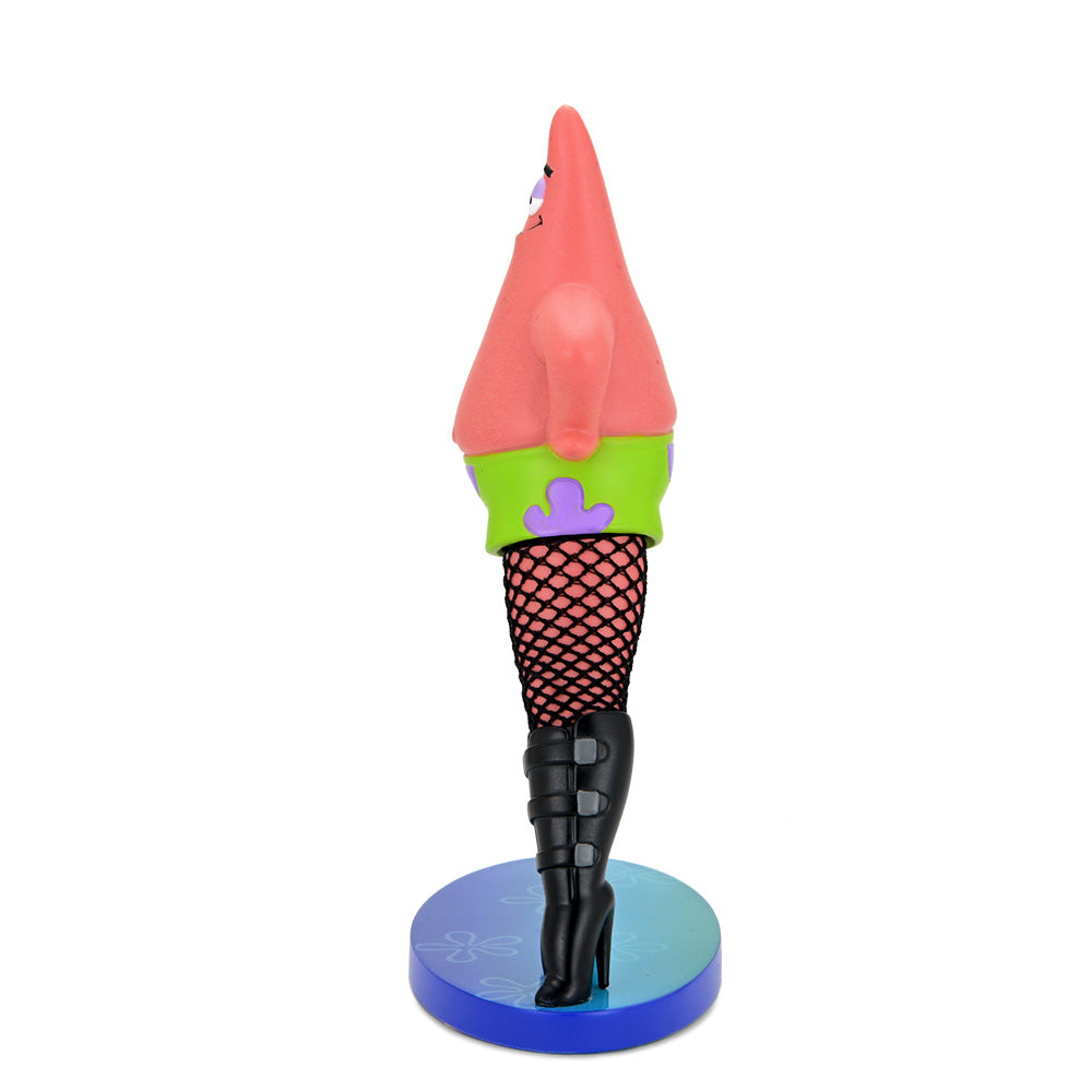 Limited edition SpongeBob SquarePants Patrick Star resin art figure, 6-inch collectible with fishnets, inspired by “Goofy Goober Rock” scene.