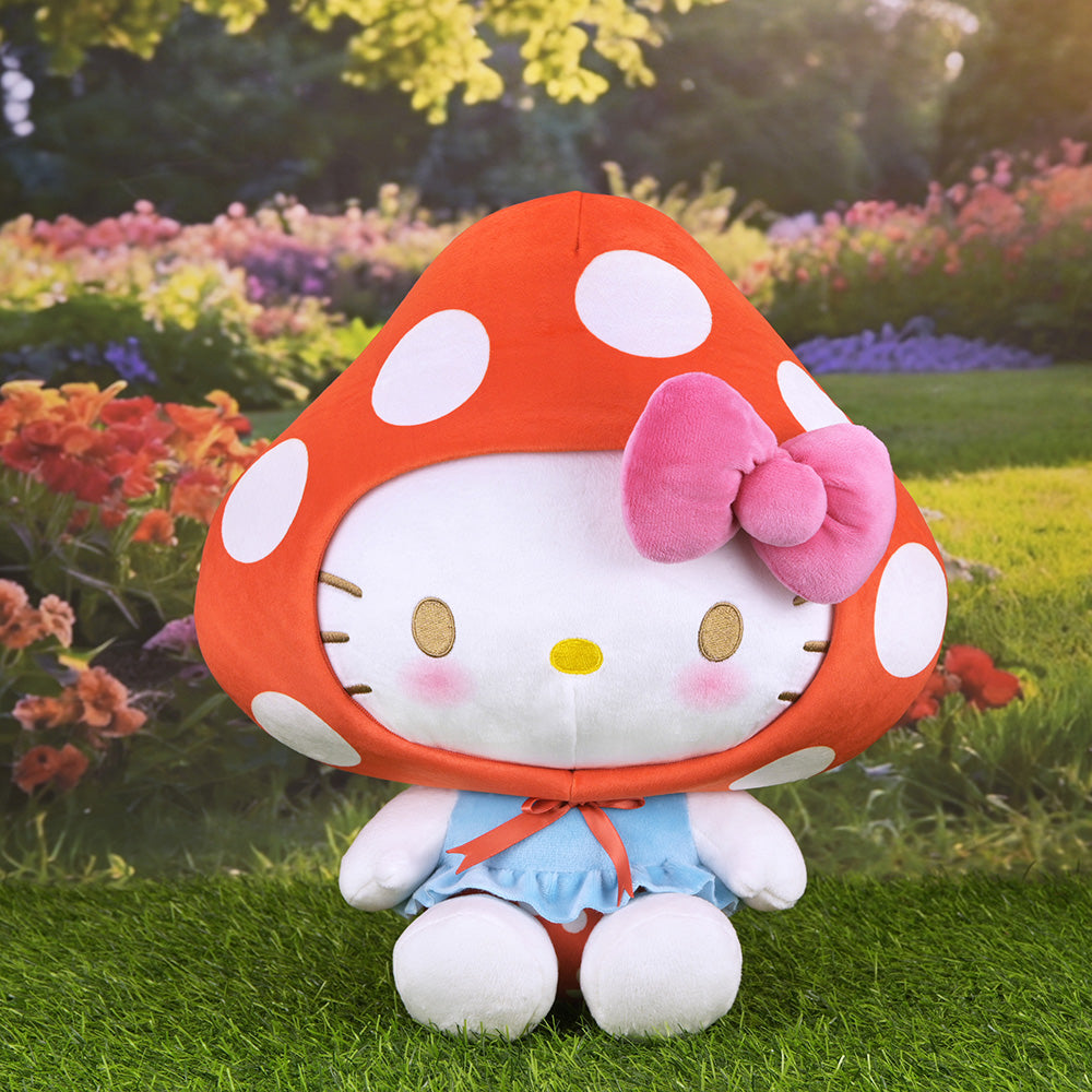 Large Hello Kitty mushroom plush by Sanrio featuring a soft pink plush ...