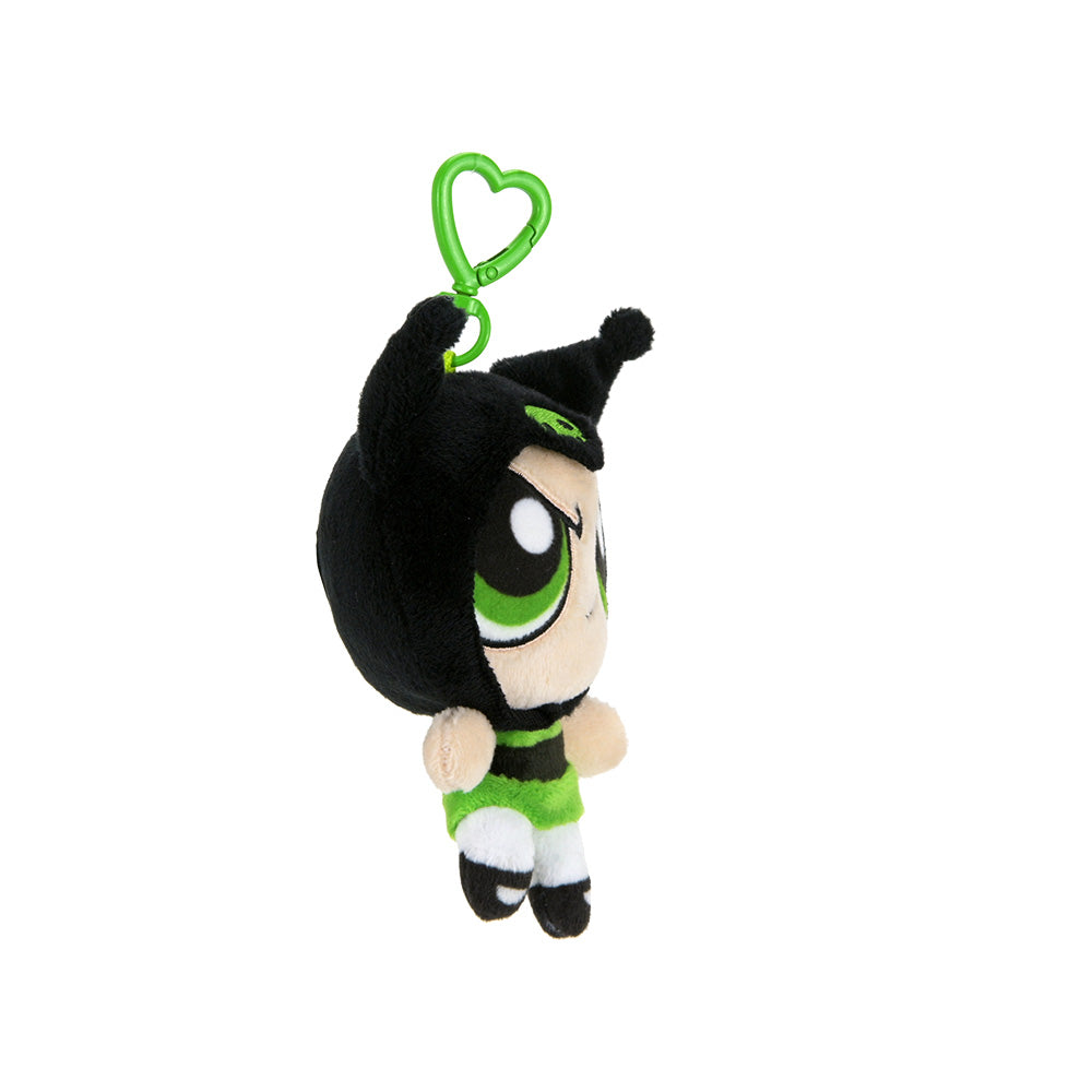 Sanrio Hello Kitty and Powerpuff Girls plush charm featuring Buttercup from the blind box collection, soft and colorful character plush.
